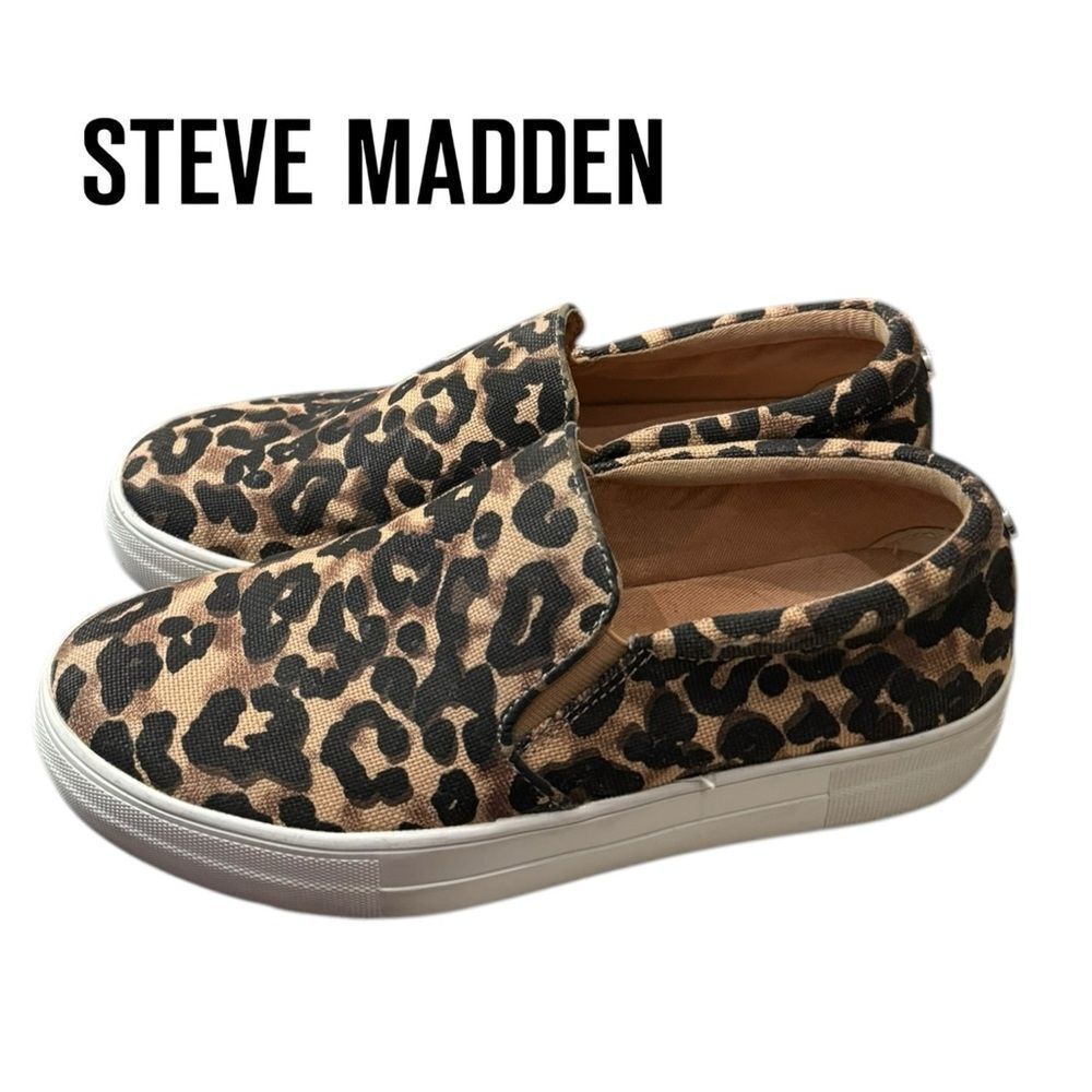 Steve Madden Gills Women's Leopard Canvas Slip-on Sneakers 8.5